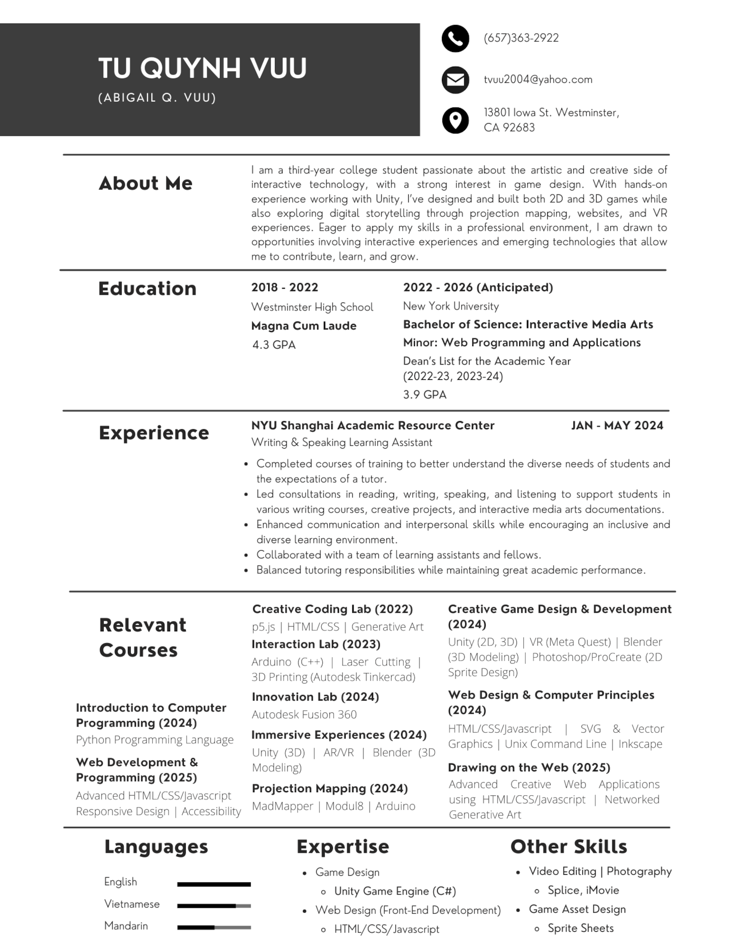 TQ's Resume