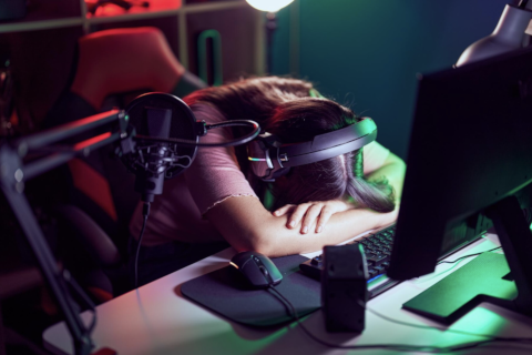 Stressed Female Gamer