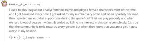 Reddit Post on Harassment